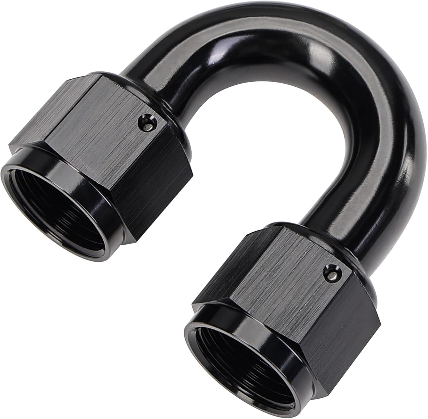 6AN 180 degree swivel coupler fitting black — view 2