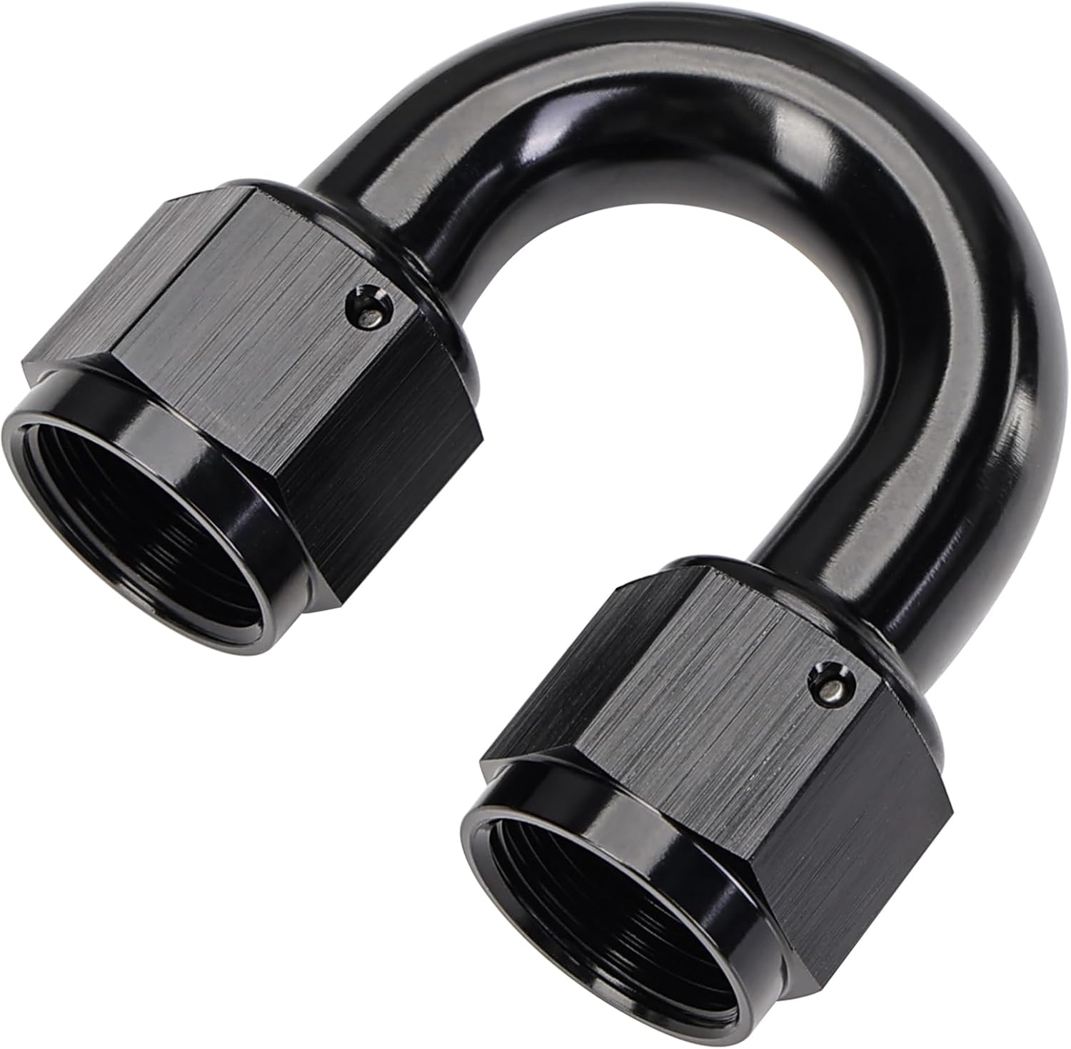 6AN 180 degree swivel coupler fitting black — view 2