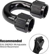 6AN 180 degree swivel coupler fitting black — view 5