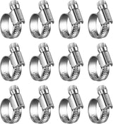 Worm gear hose clamps stainless steel 12 pack — view 2