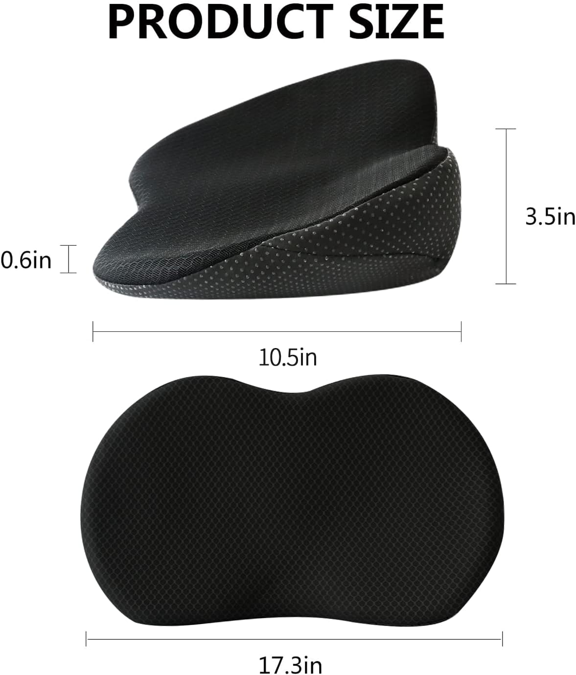 Memory foam car seat cushion black — view 8