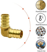 1/2 inch PEX brass elbow fittings 10 pack — view 3