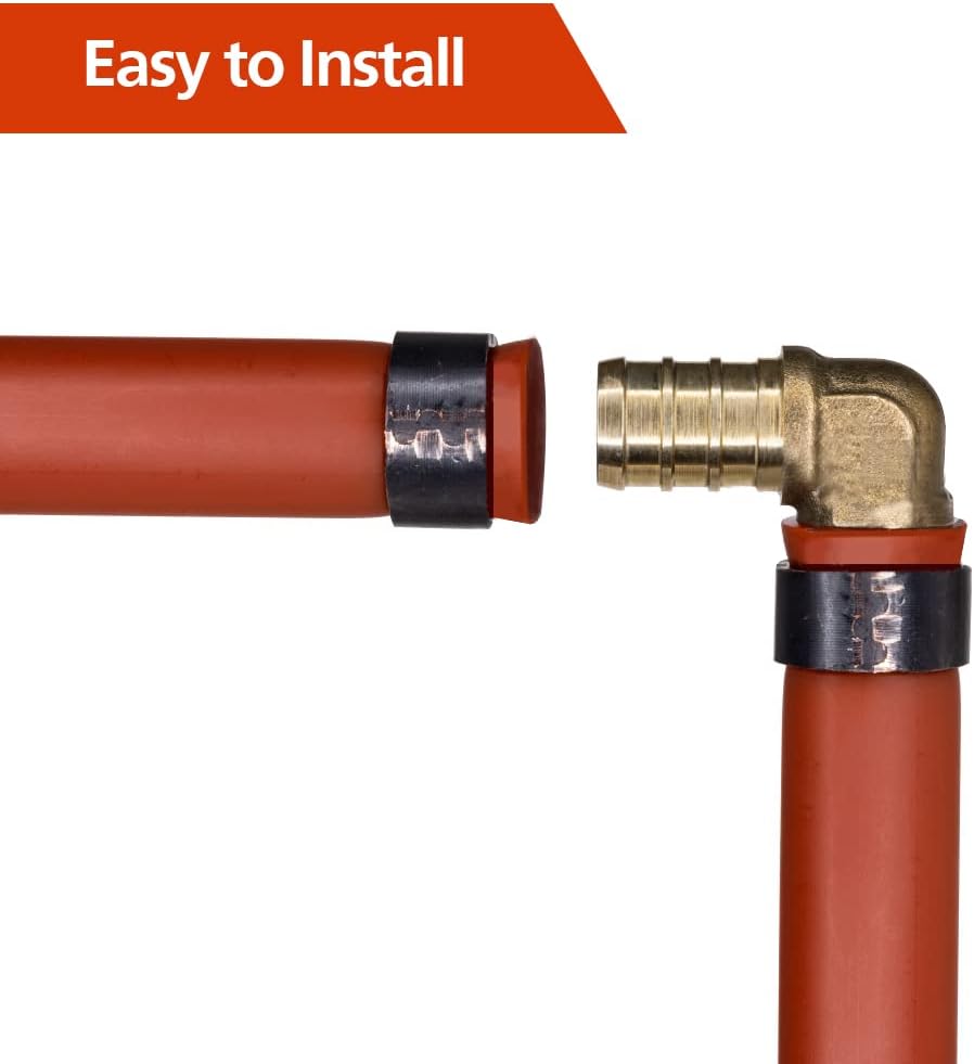 1/2 inch PEX brass elbow fittings 10 pack — view 5