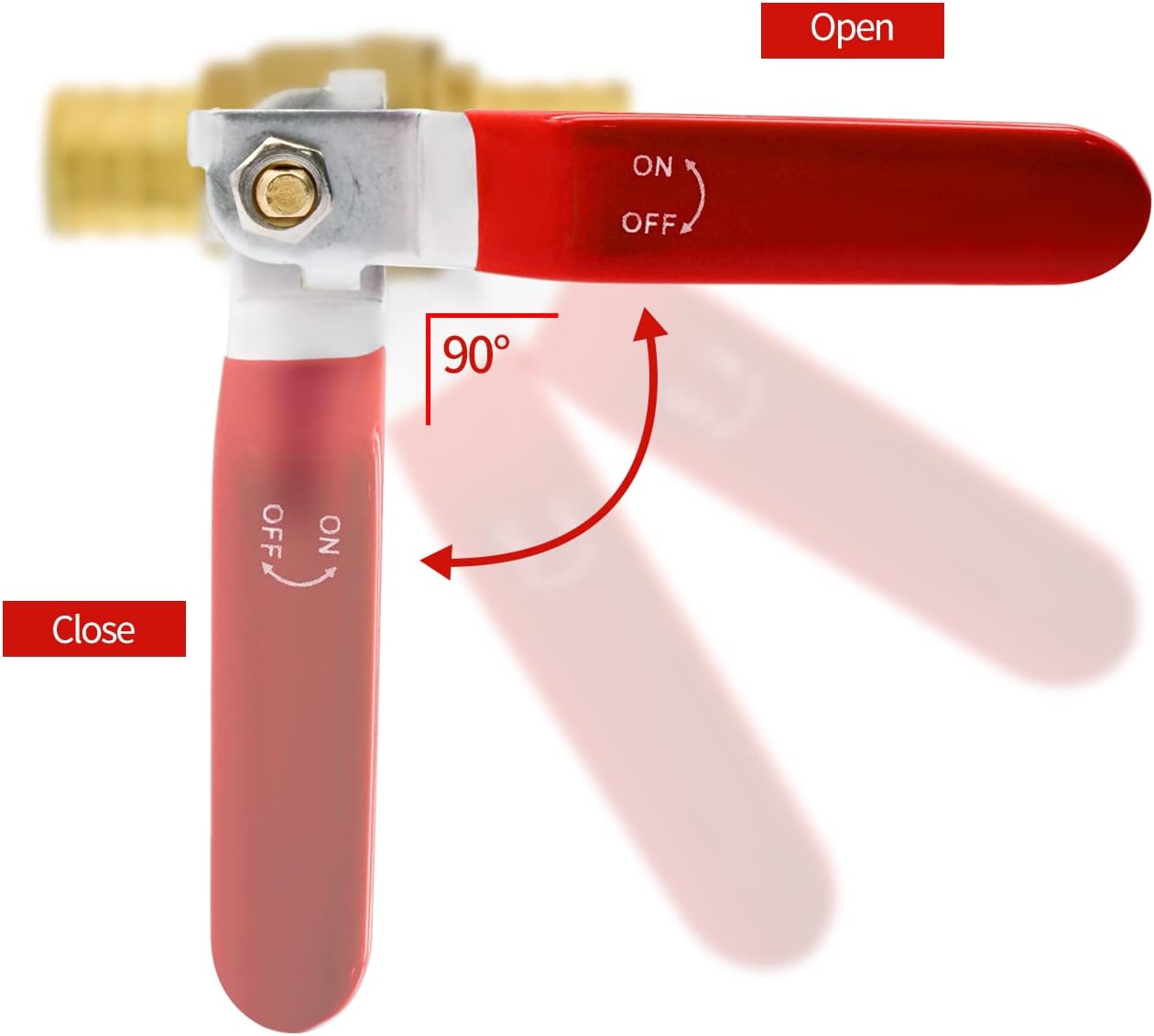 3/4 inch PEX brass shut off ball valve 10 pack — view 4
