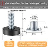 1/4 inch furniture levelling feet 12 pack — view 3
