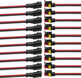 Car waterproof 2 pin electrical connector 10 pack — view 2