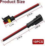 Car waterproof 2 pin electrical connector 10 pack — view 3