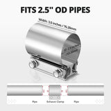 2.5 inch stainless steel exhaust band clamp — view 3