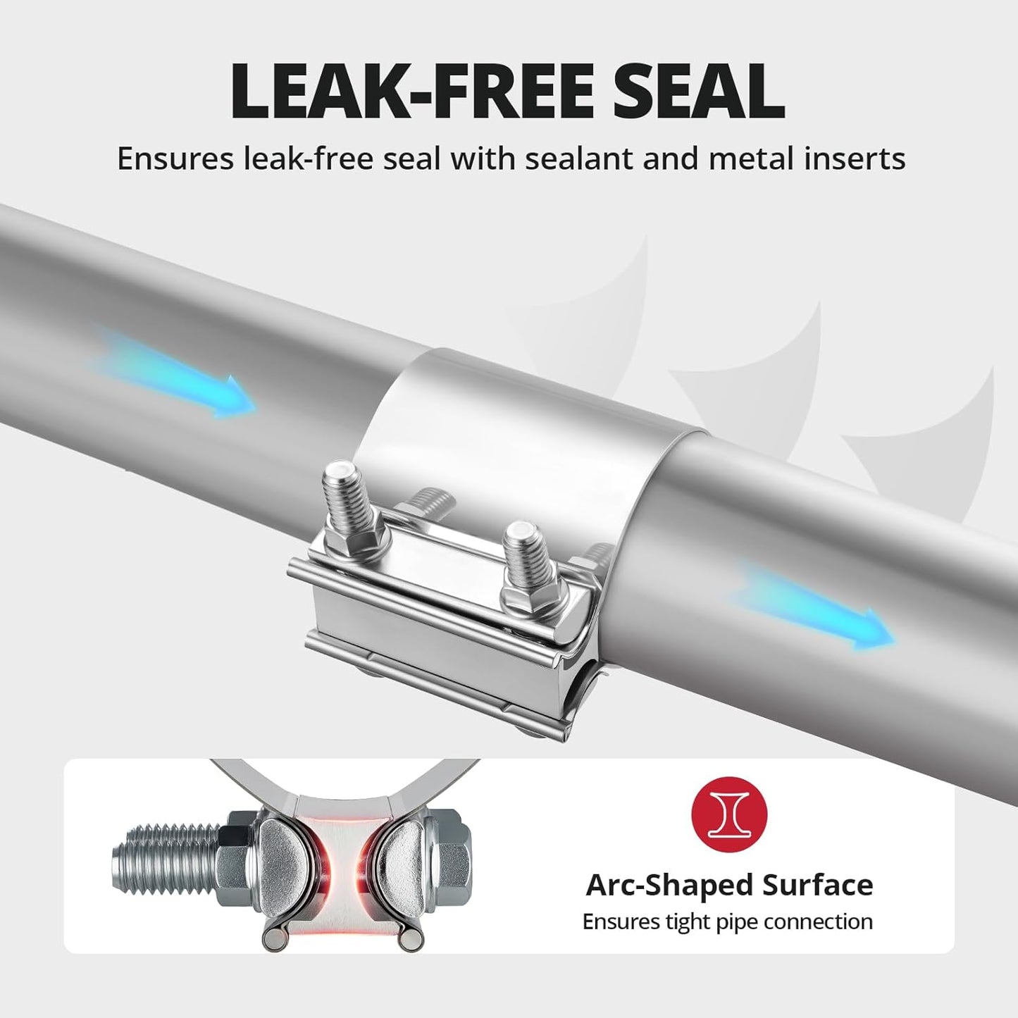 2.5 inch stainless steel exhaust band clamp — view 6
