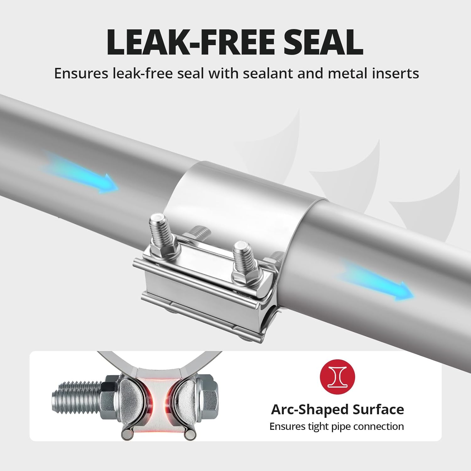 2.5 inch stainless steel exhaust band clamp — view 6