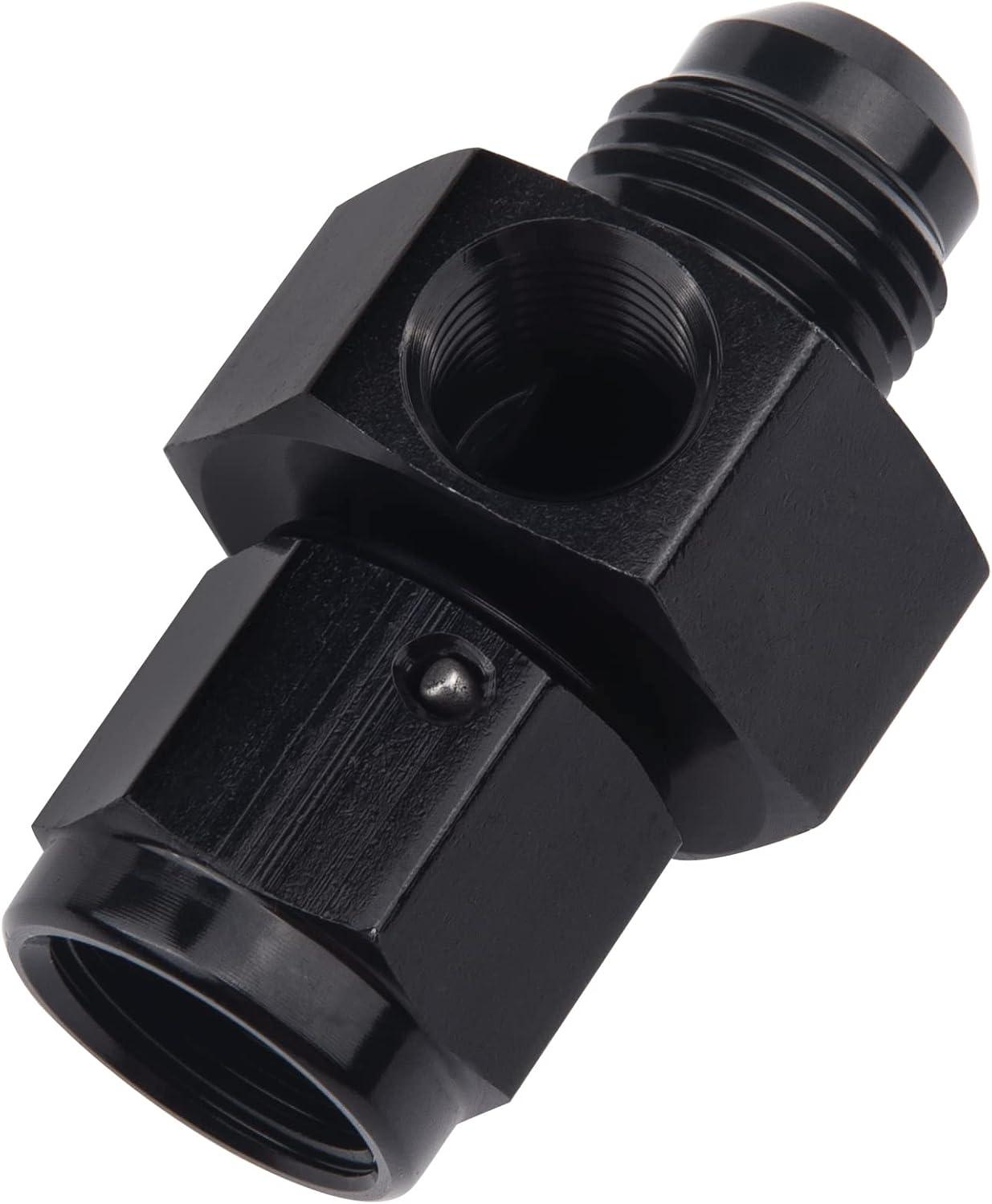 6AN swivel gauge port fuel fitting aluminium — view 2