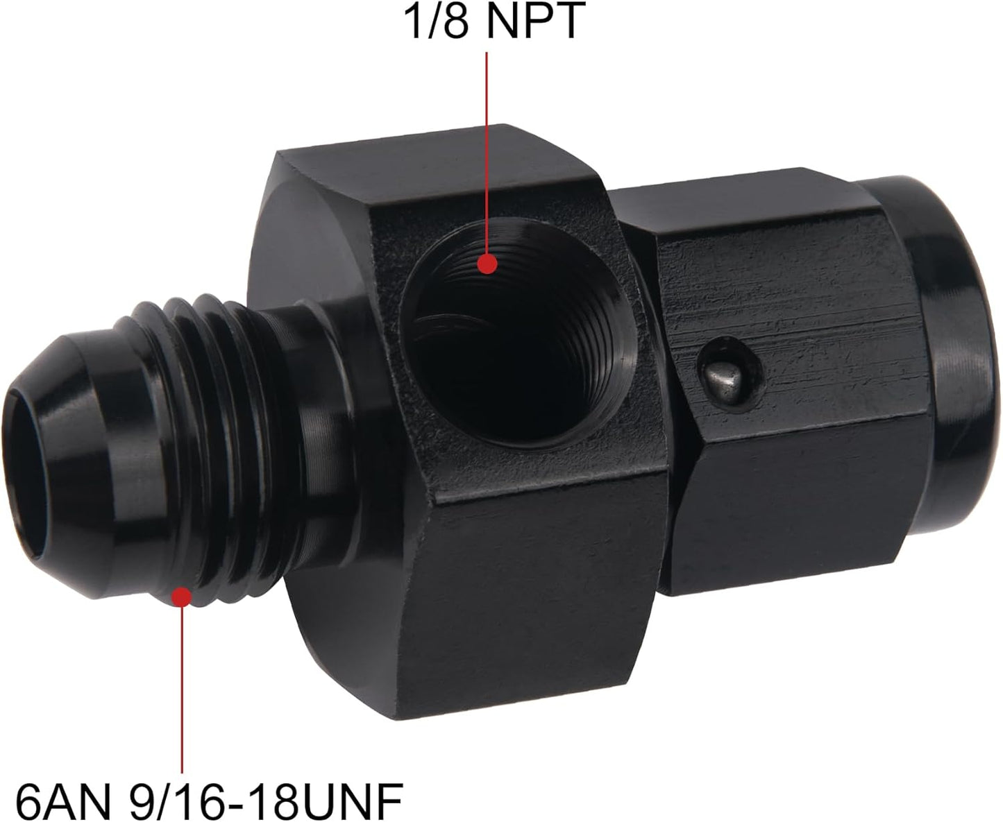 6AN swivel gauge port fuel fitting aluminium — view 3