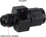 6AN swivel gauge port fuel fitting aluminium — view 3