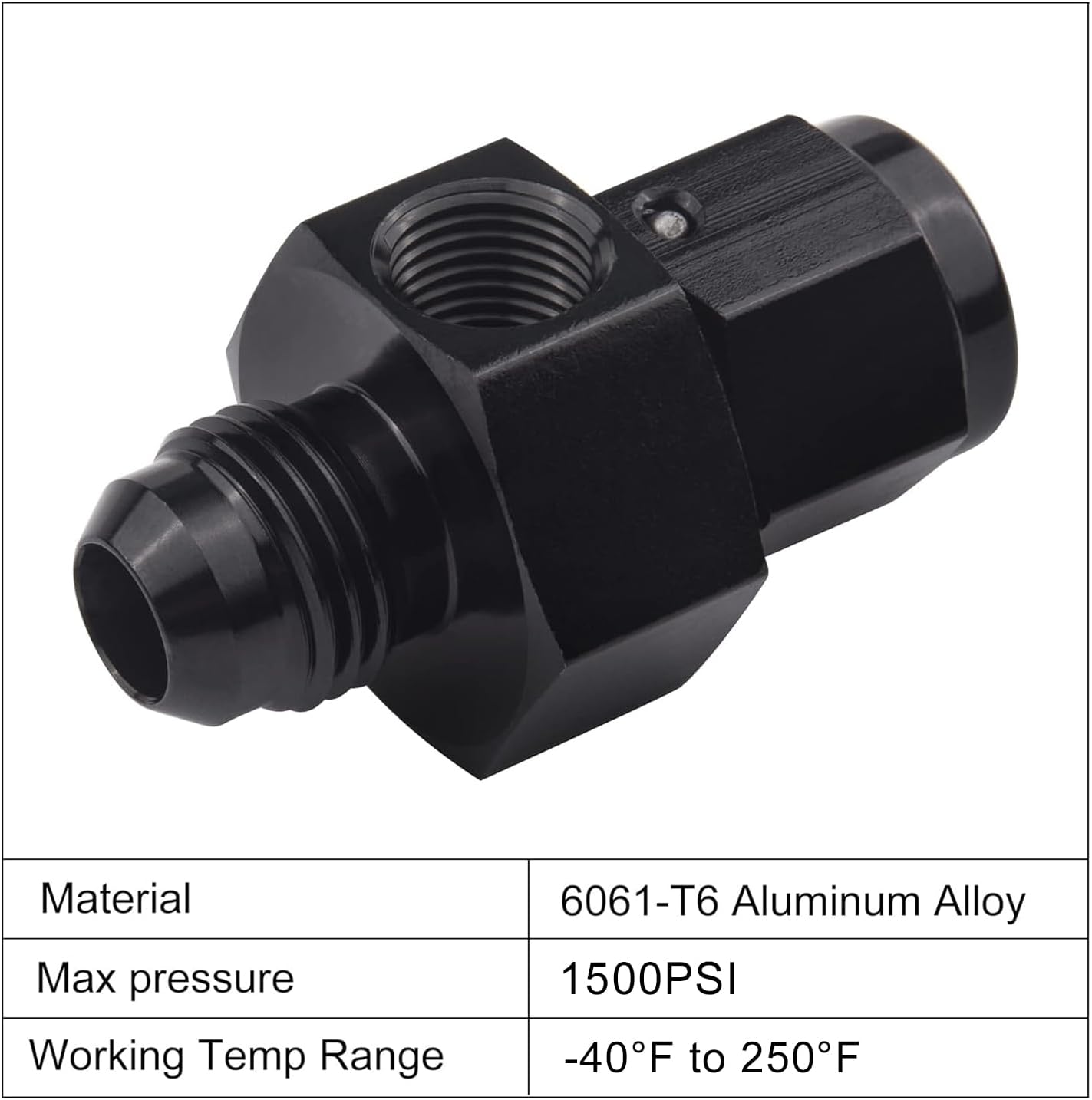 6AN swivel gauge port fuel fitting aluminium — view 4