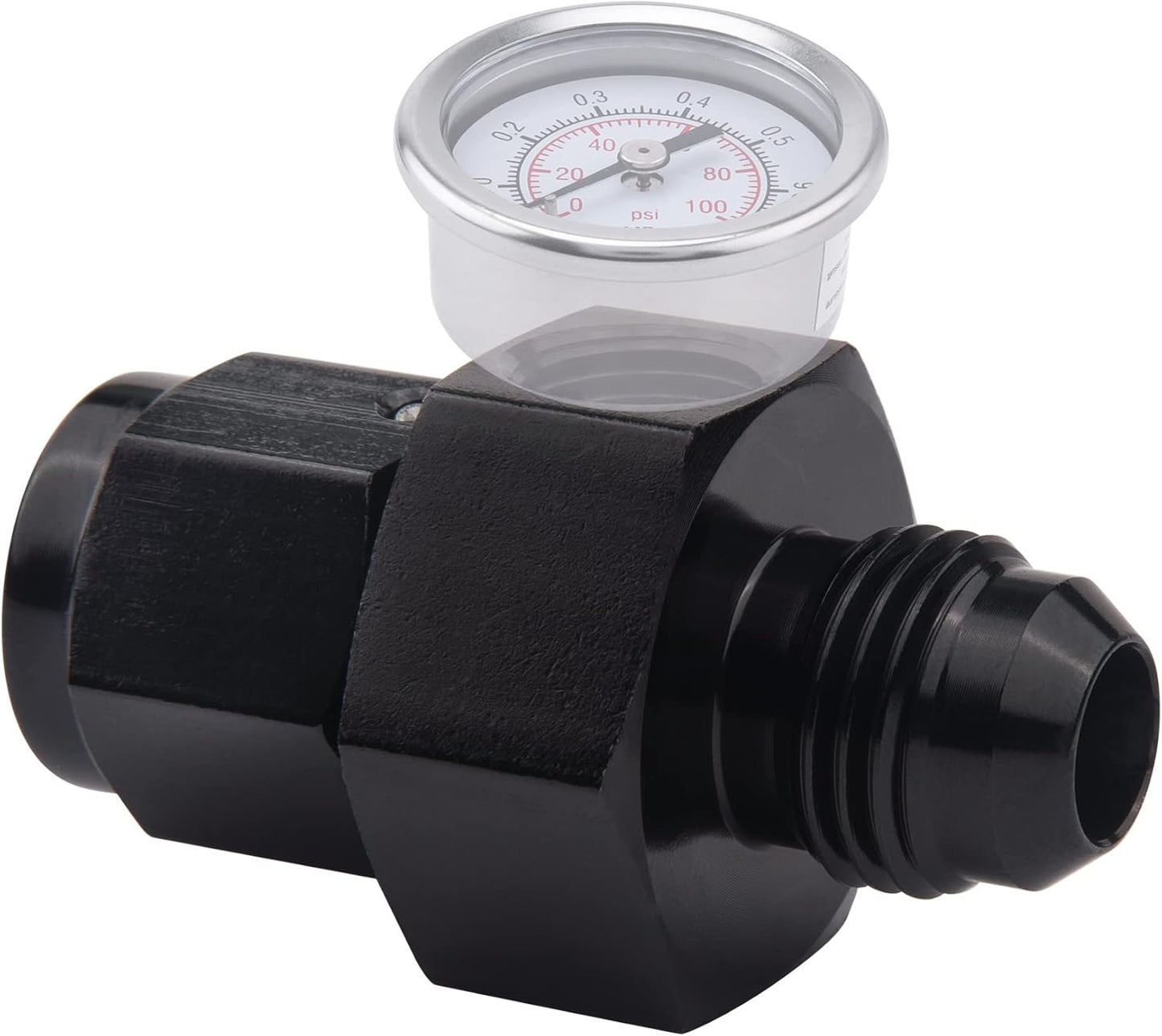 6AN swivel gauge port fuel fitting aluminium — view 5