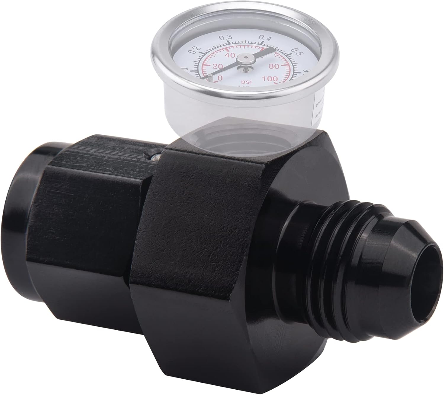 6AN swivel gauge port fuel fitting aluminium — view 5