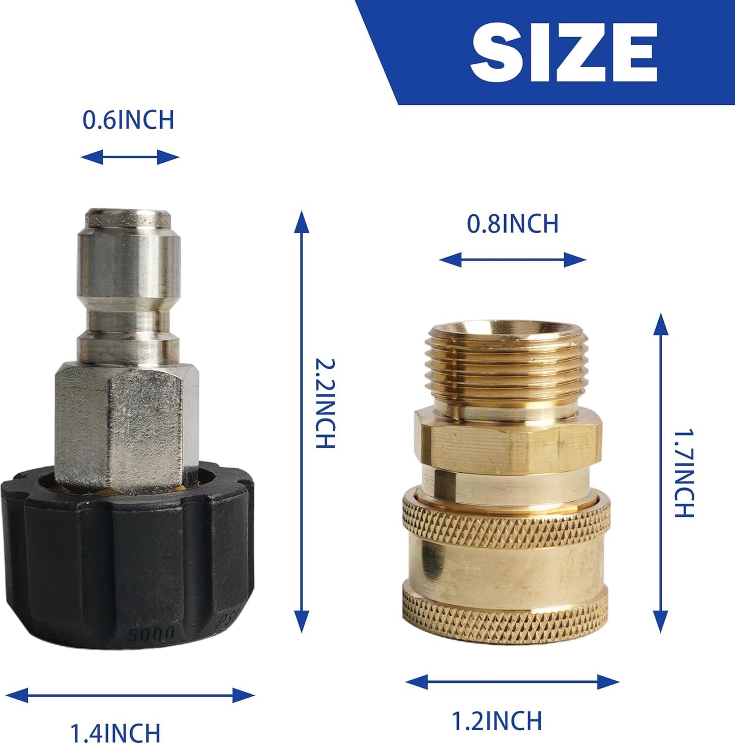 Pressure washer quick connect M22 2 set — view 4