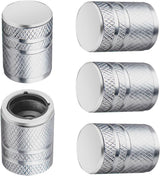 Metal tyre valve stem caps 5 pack silver — view 2