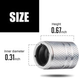 Metal tyre valve stem caps 5 pack silver — view 4