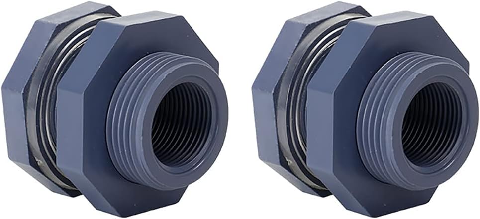 3/4 inch PVC bulkhead fitting 2 pack — view 2