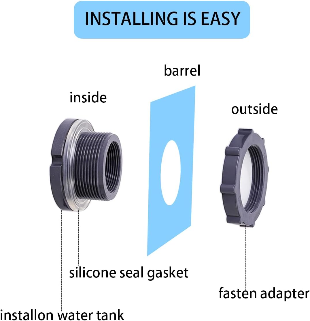 3/4 inch PVC bulkhead fitting 2 pack — view 5