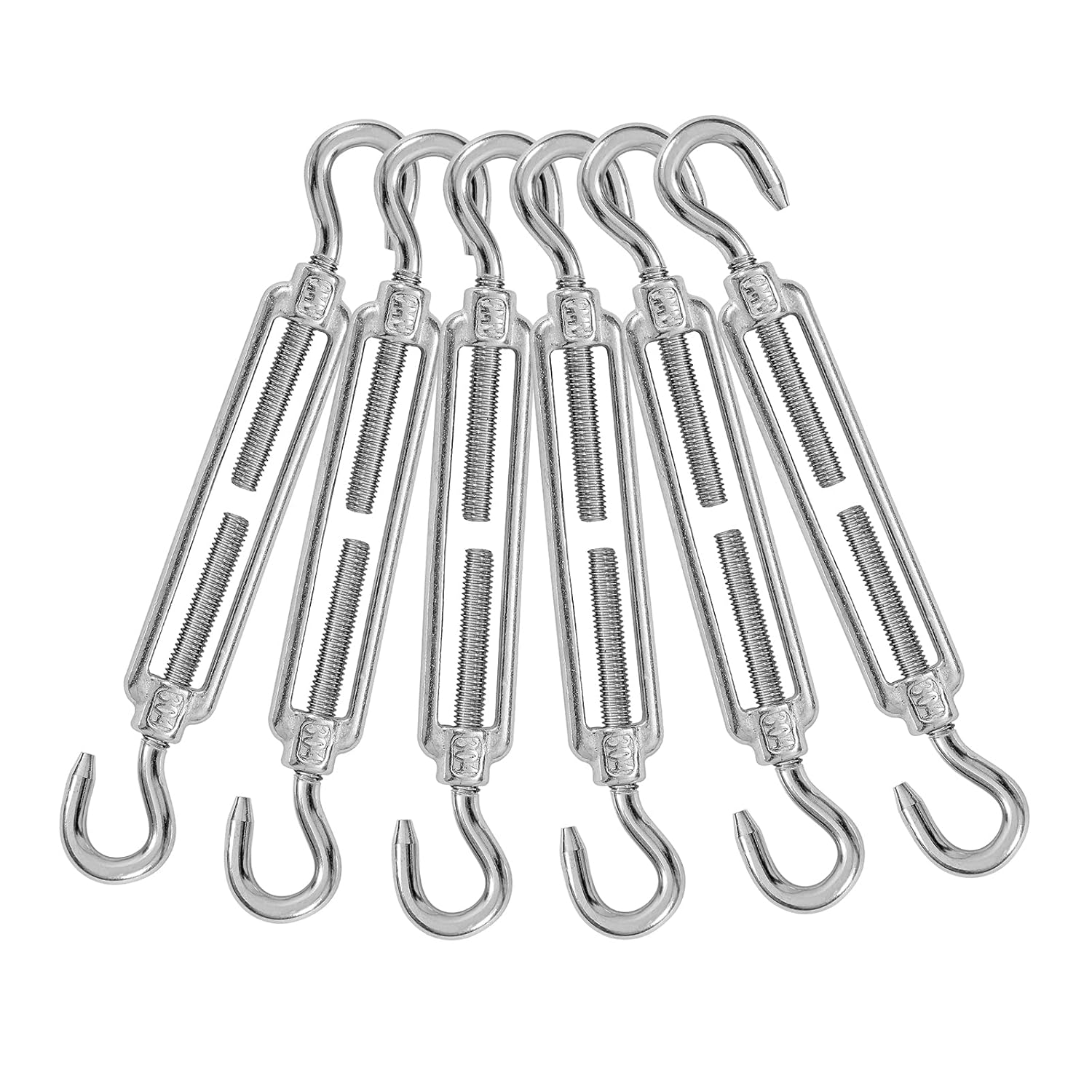 M6 hook and hook stainless steel turnbuckle 6 pack — view 2