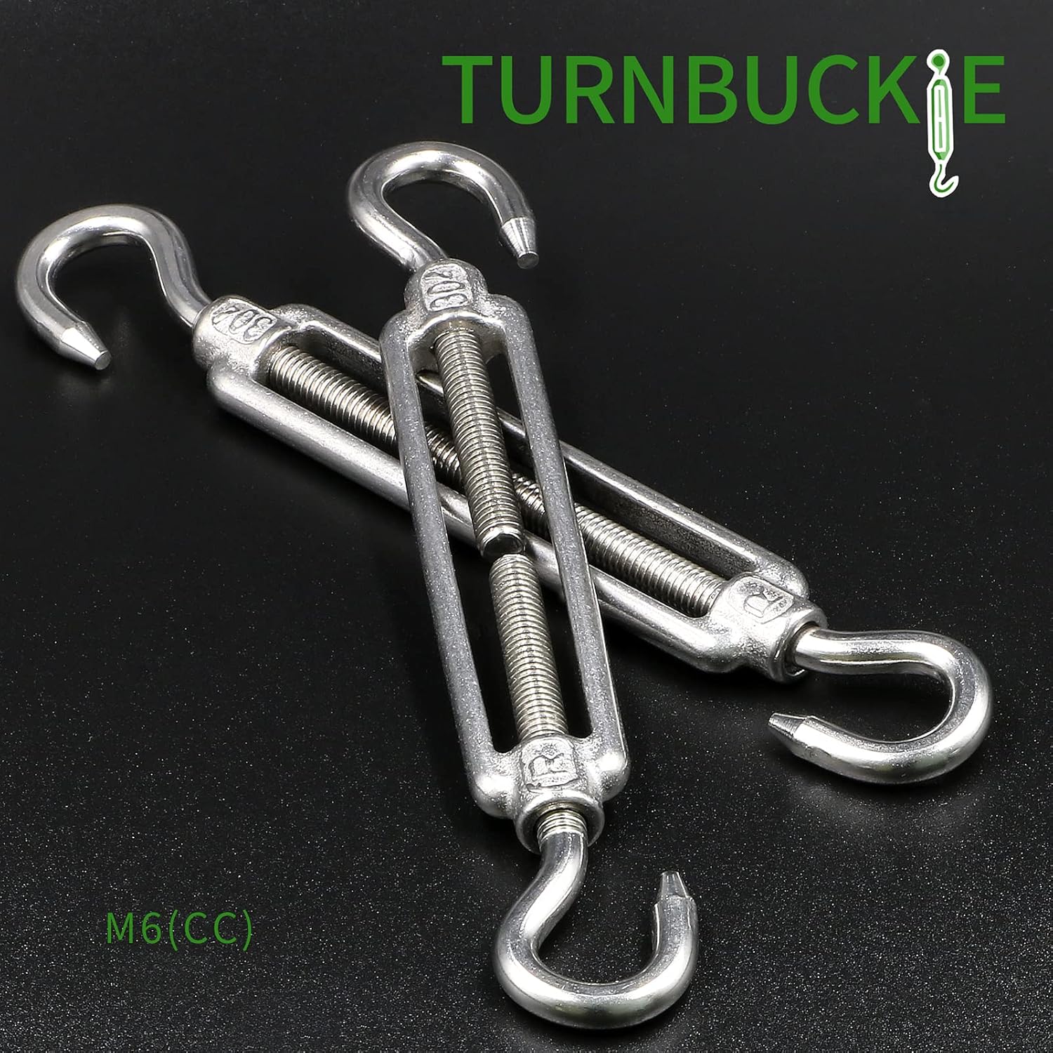 M6 hook and hook stainless steel turnbuckle 6 pack — view 6