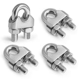 M6 stainless steel wire rope clamp 4 pack — view 2