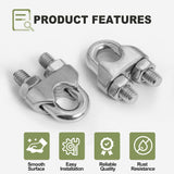 M6 stainless steel wire rope clamp 4 pack — view 3