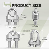 M6 stainless steel wire rope clamp 4 pack — view 4