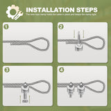 M6 stainless steel wire rope clamp 4 pack — view 6
