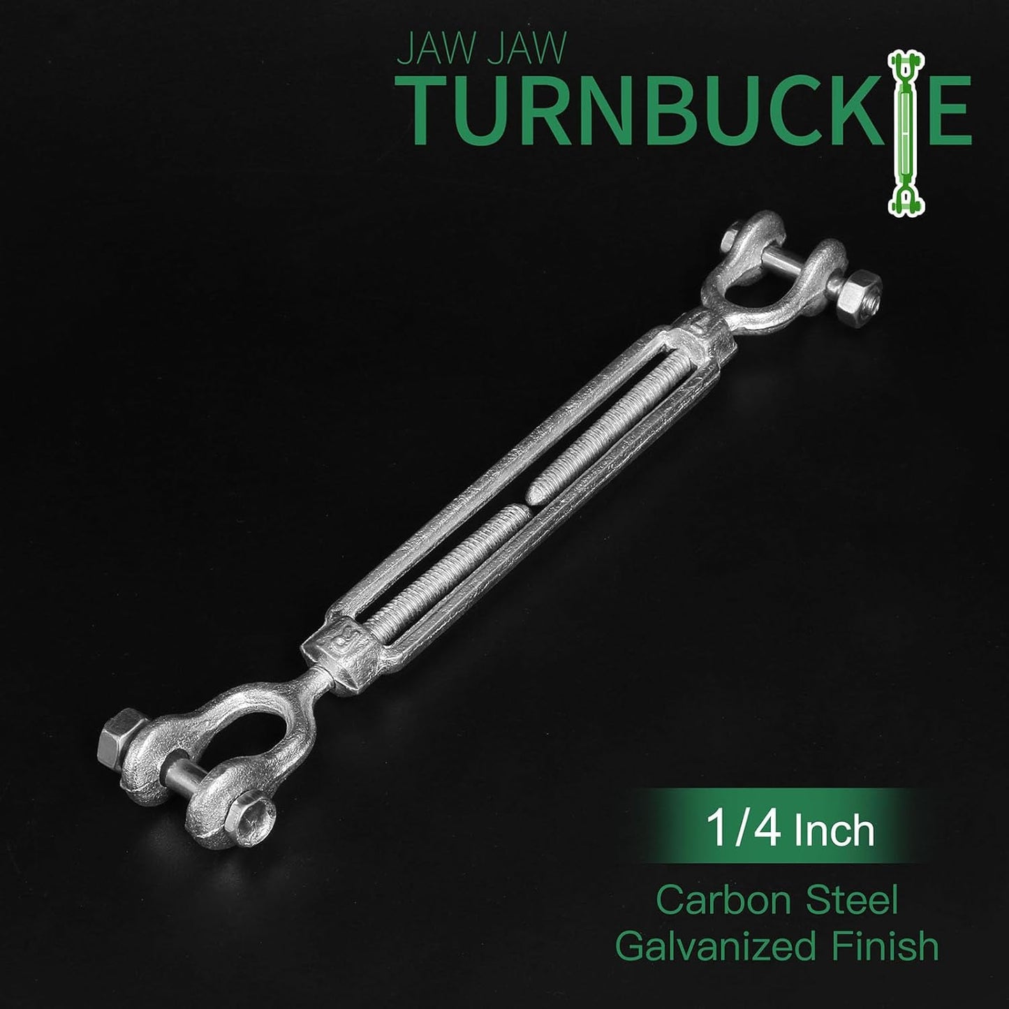 1/4 inch jaw jaw galvanised turnbuckle — view 4