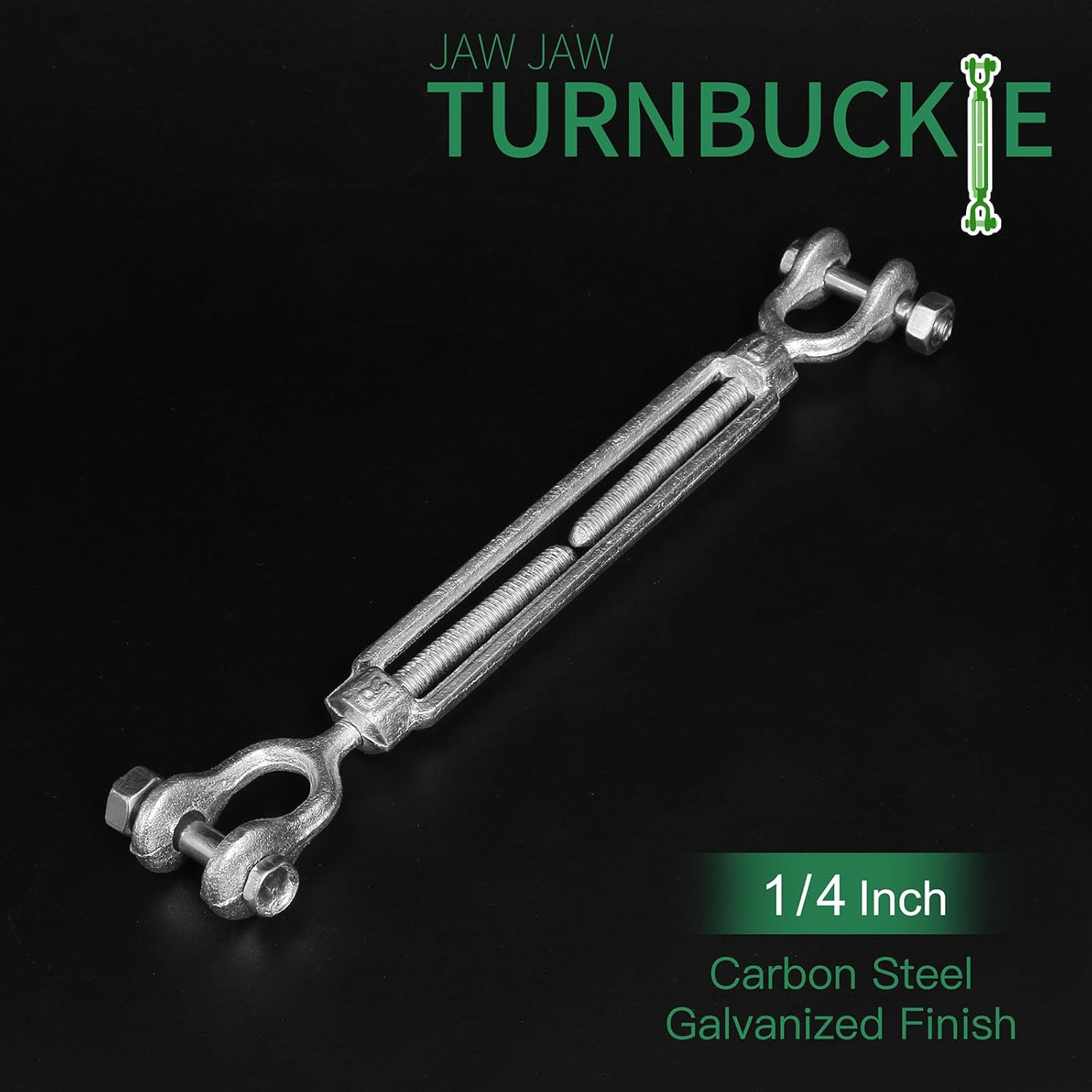 1/4 inch jaw jaw galvanised turnbuckle — view 4