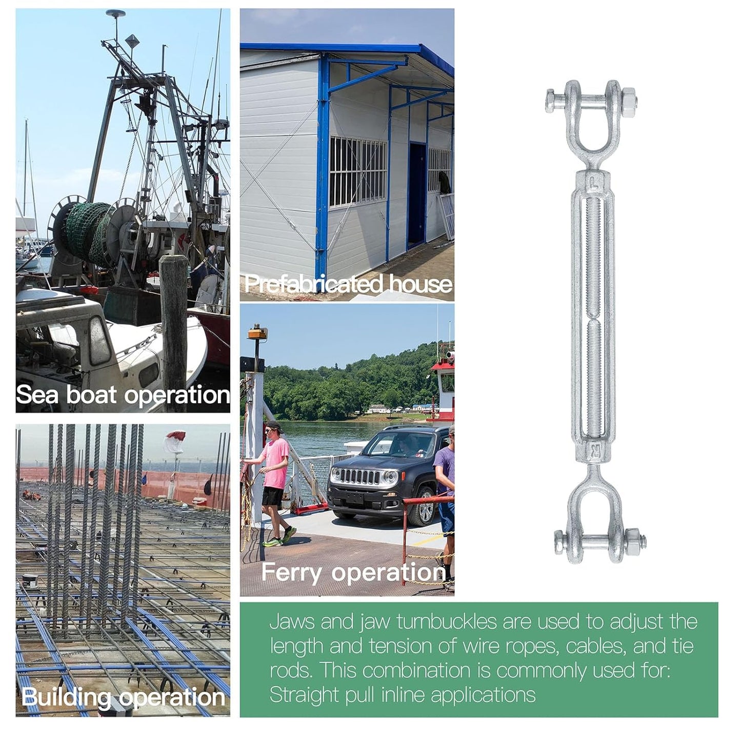 1/4 inch jaw jaw galvanised turnbuckle — view 7