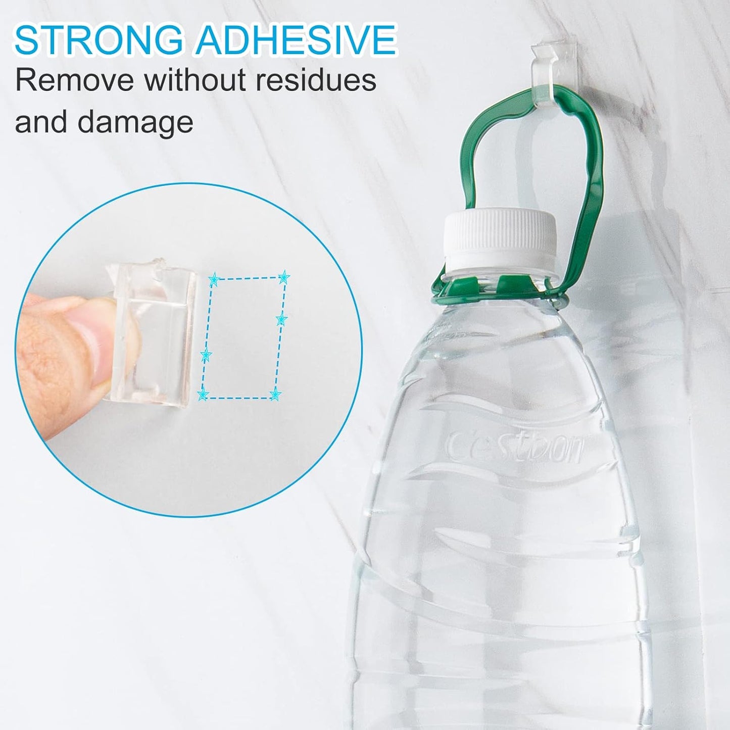 Adhesive cable clips 100 pack clear — view 5