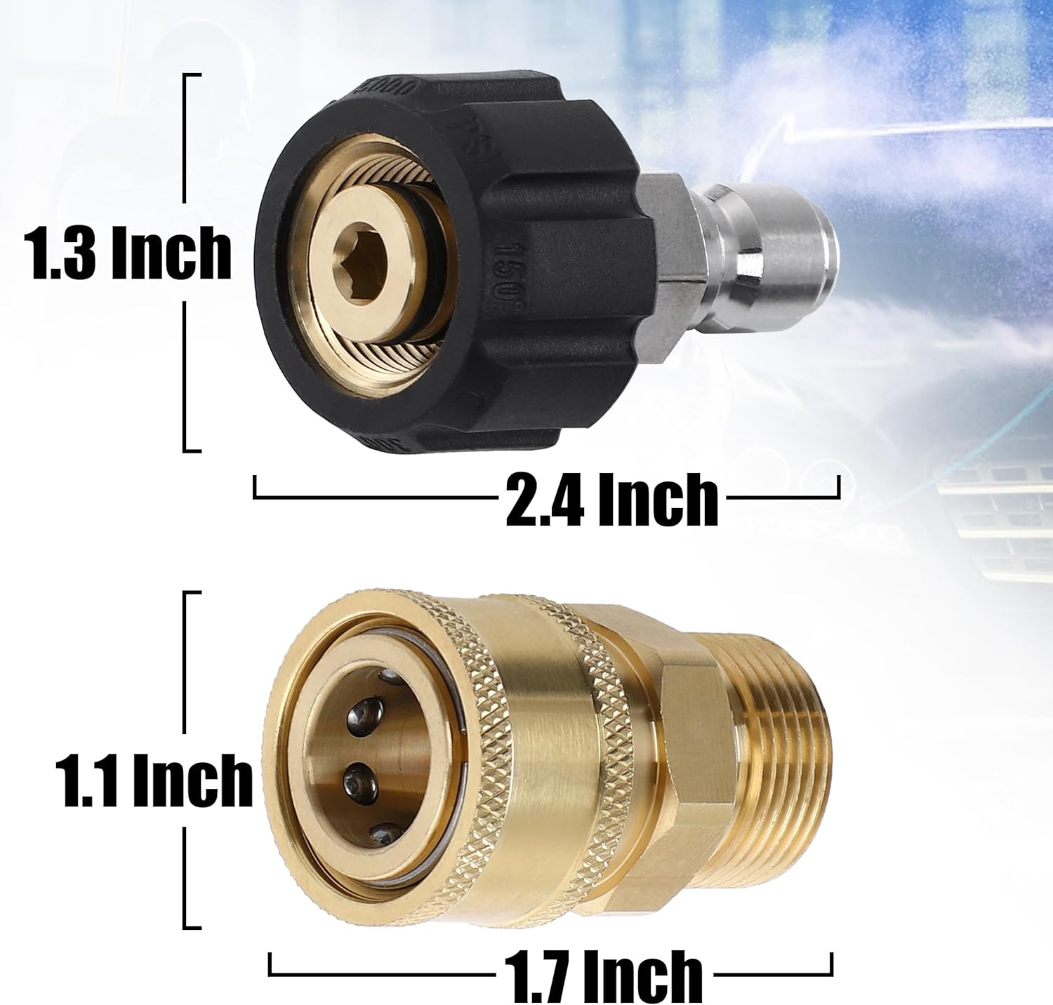 Pressure washer adapter set M22 4 pcs — view 5