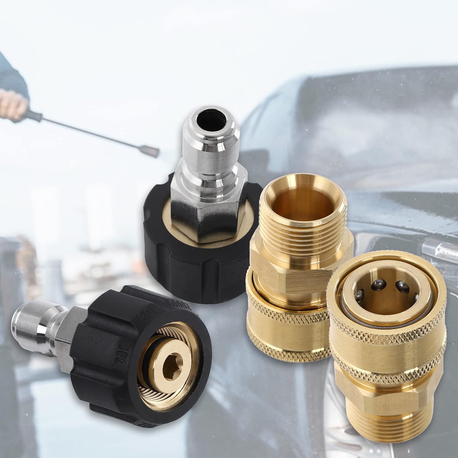 Pressure washer adapter set M22 4 pcs — view 7