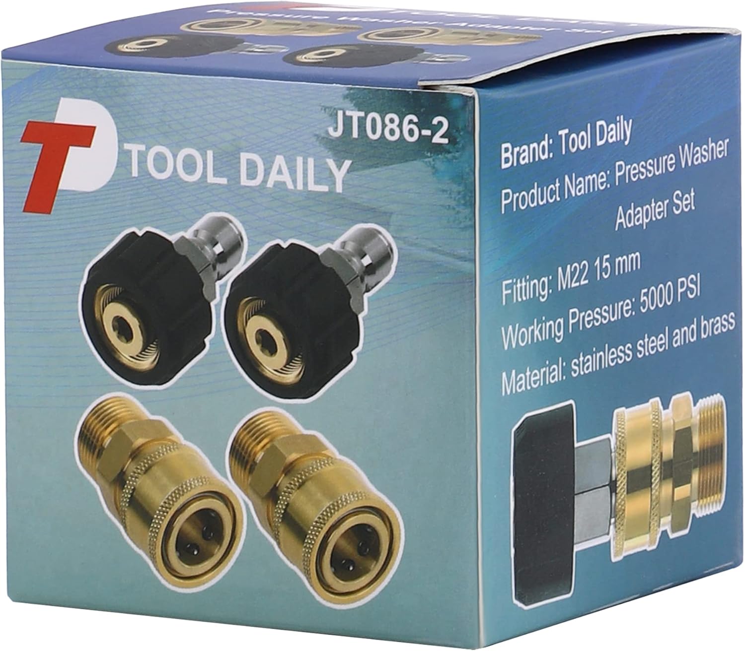 Pressure washer adapter set M22 4 pcs — view 8