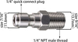 Pressure Washer Coupler, Quick Connect Plug, — view 3