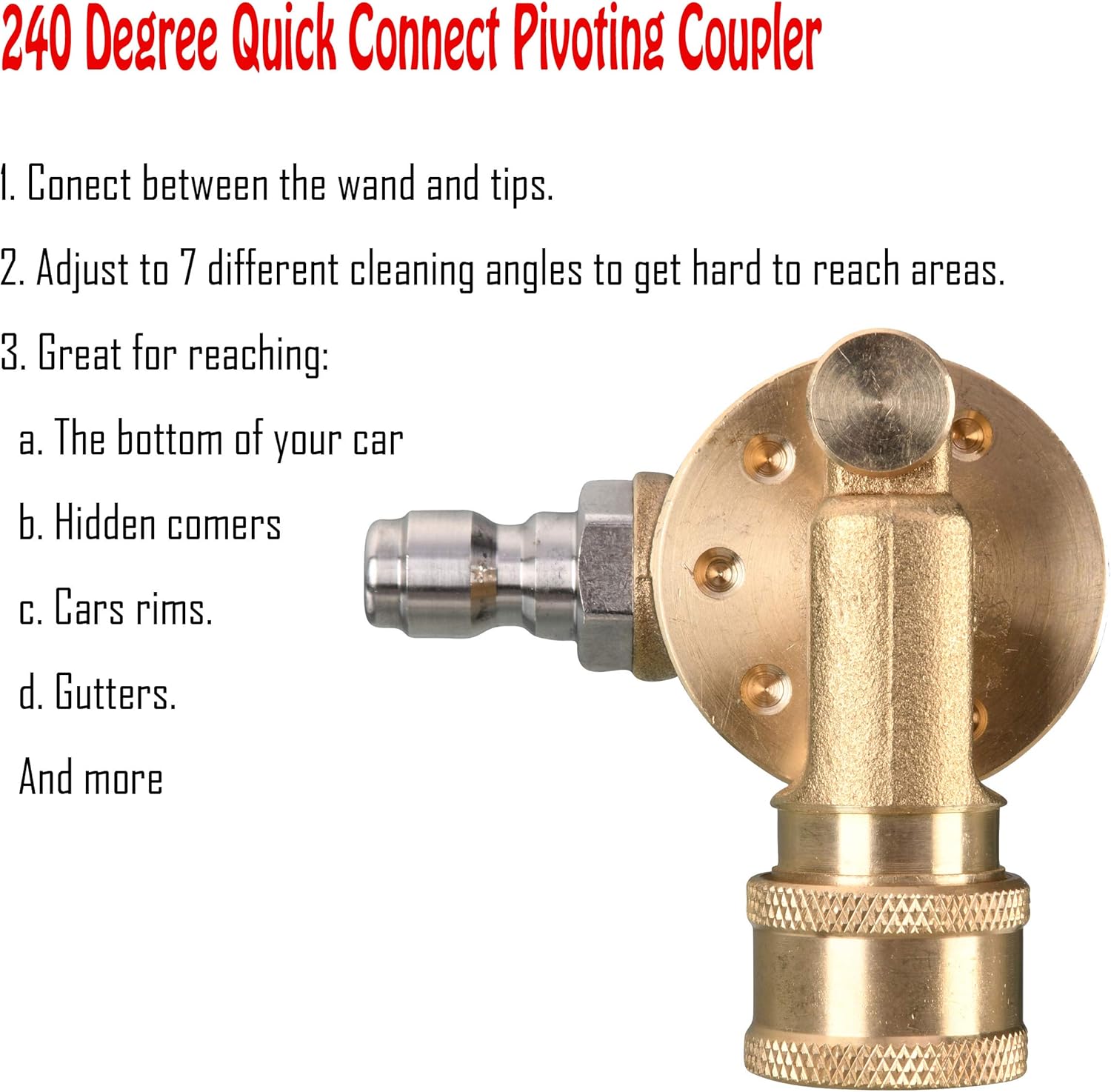 Pivoting Coupler for Pressure Washer Tips, — view 5