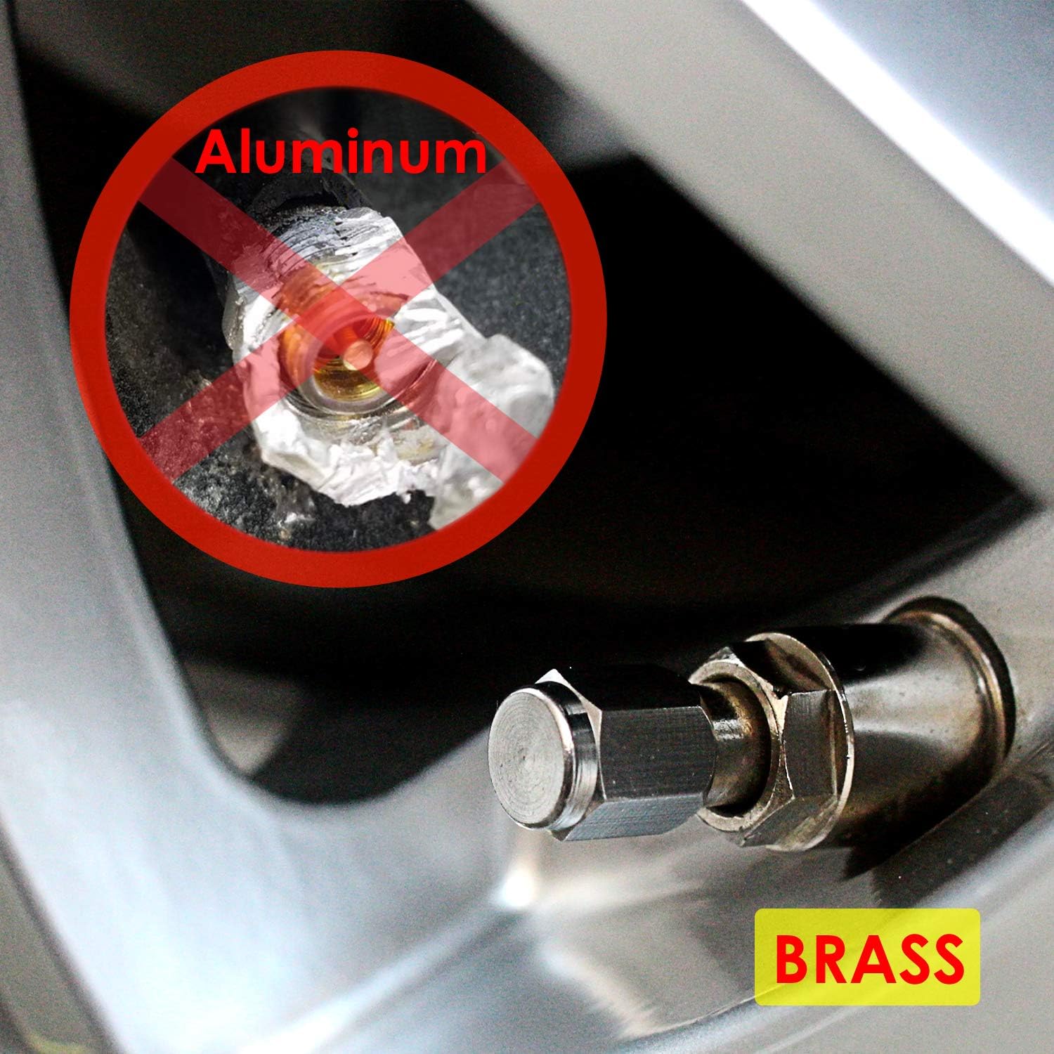 Brass (8 Pack) Tyre Valve Caps — view 5