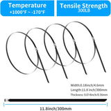 11.8 Inch Metal Zip Ties (200 — view 3