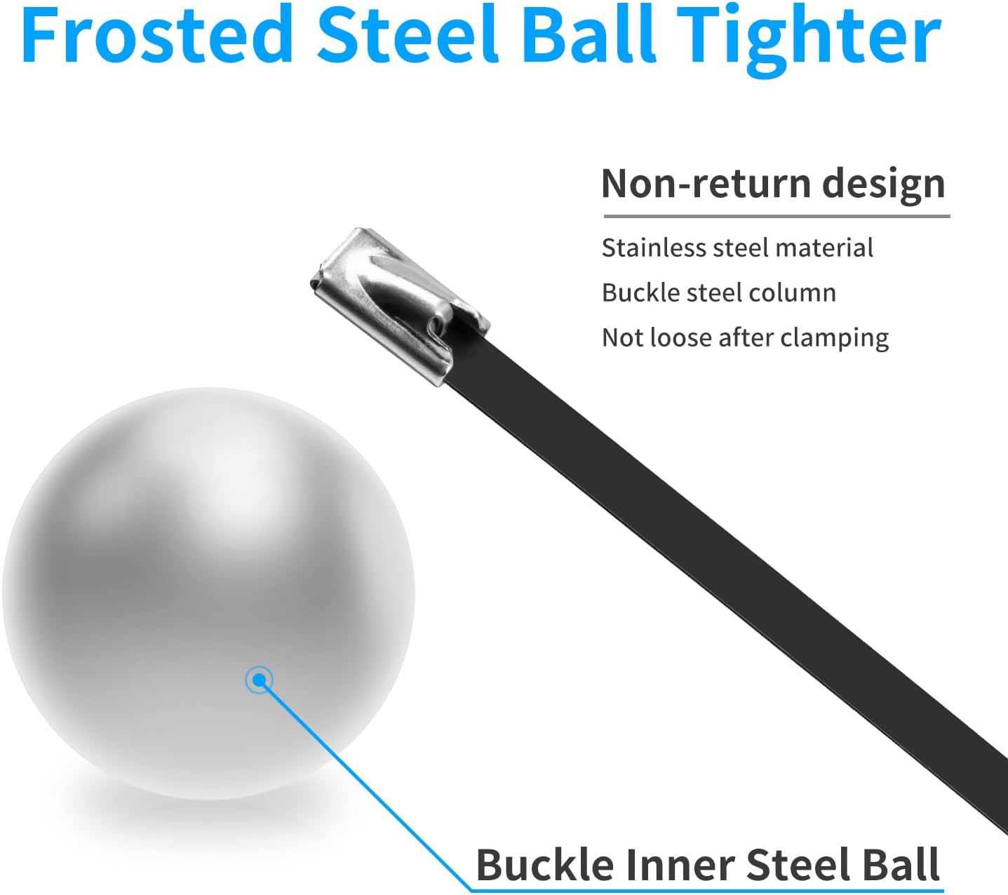 11.8 Inch Metal Zip Ties (200 — view 4