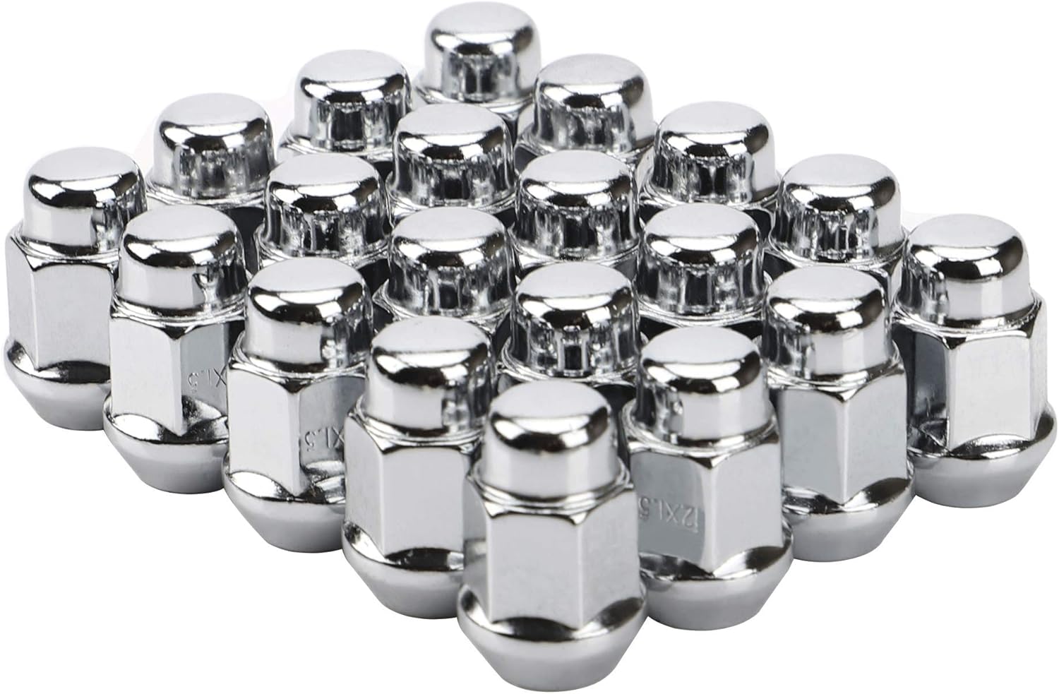 12x1.5 Wheel Lug Nuts, 20PCS Chrome — view 2