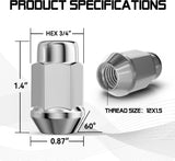 12x1.5 Wheel Lug Nuts, 20PCS Chrome — view 6