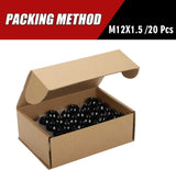 12x1.5 Wheel Lug Nuts, 20PCS Black — view 9