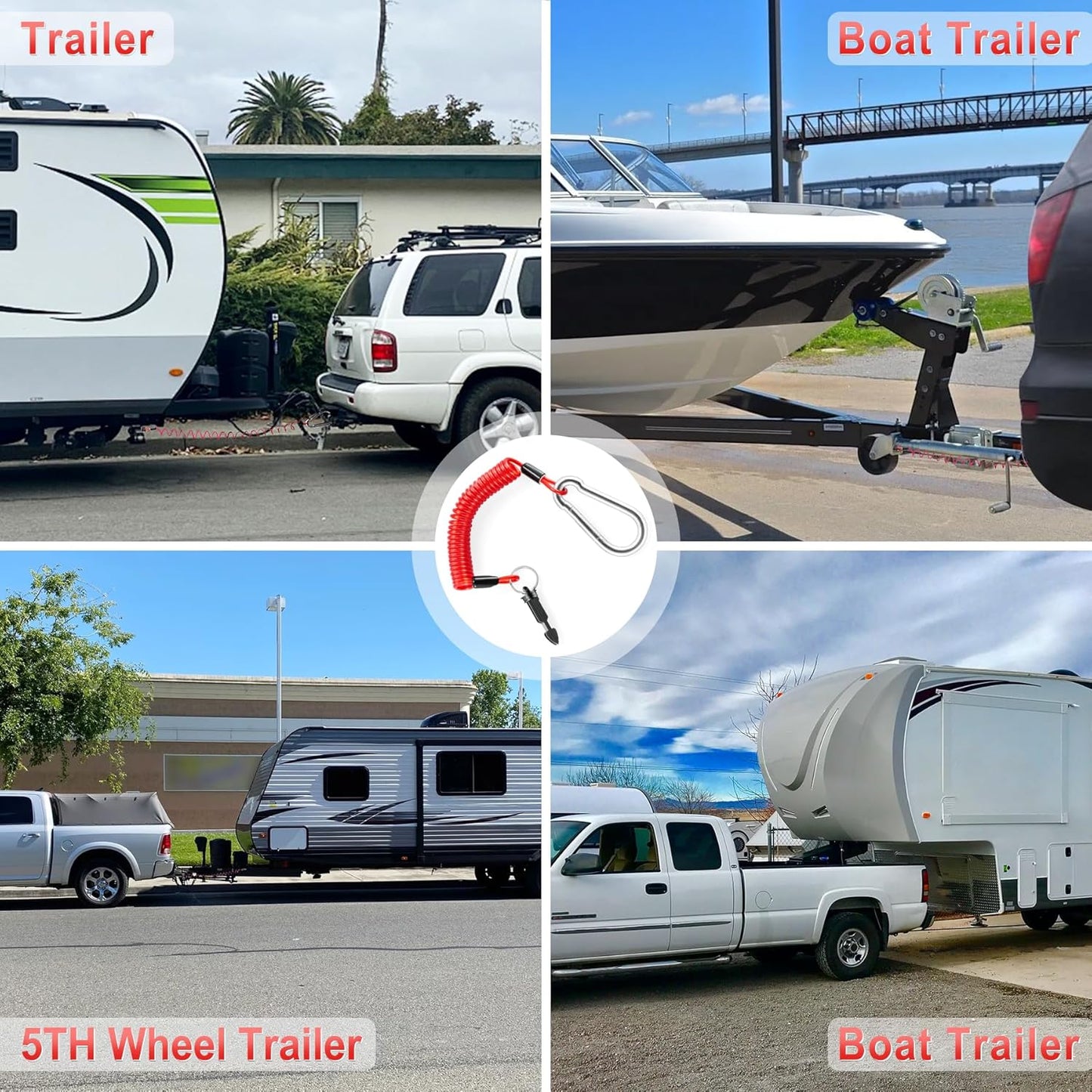 6FT Breakaway Trailer Cable,Heavy Duty Stainless — view 5