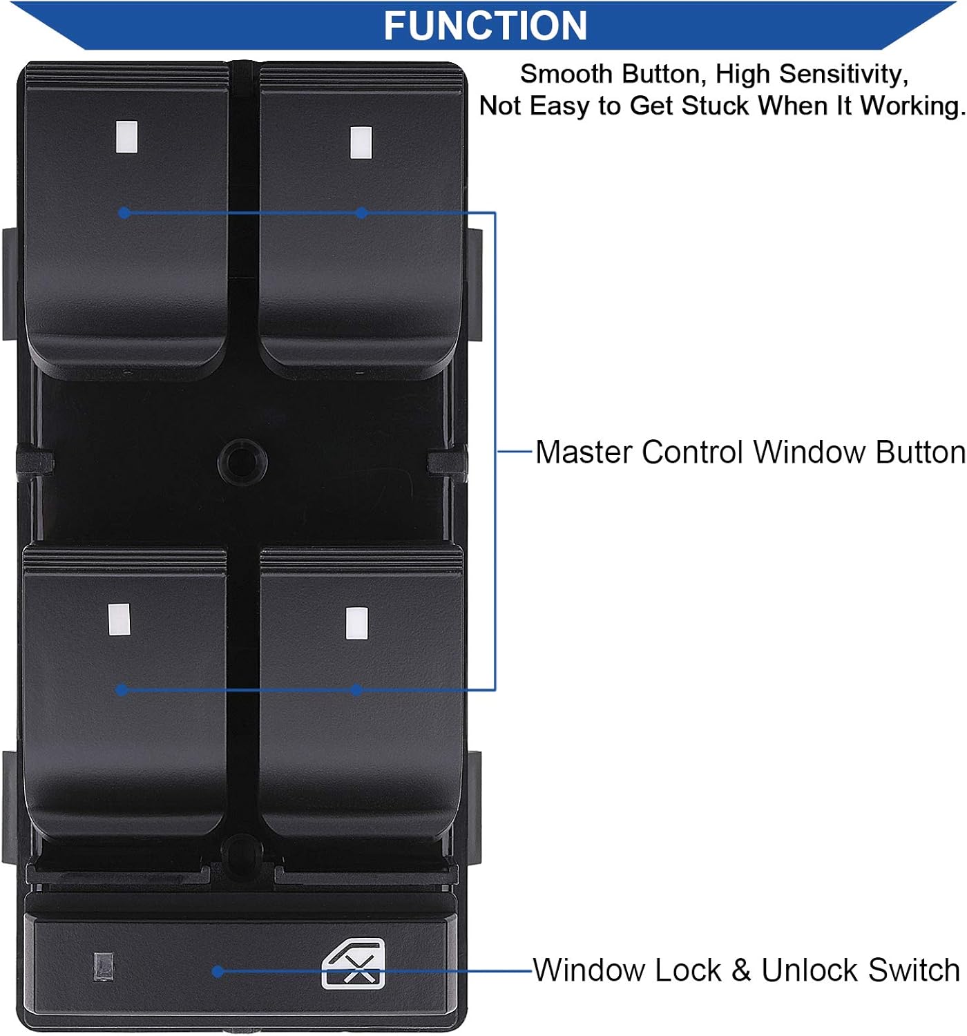Driver Side Power Master Window Switch, — view 4