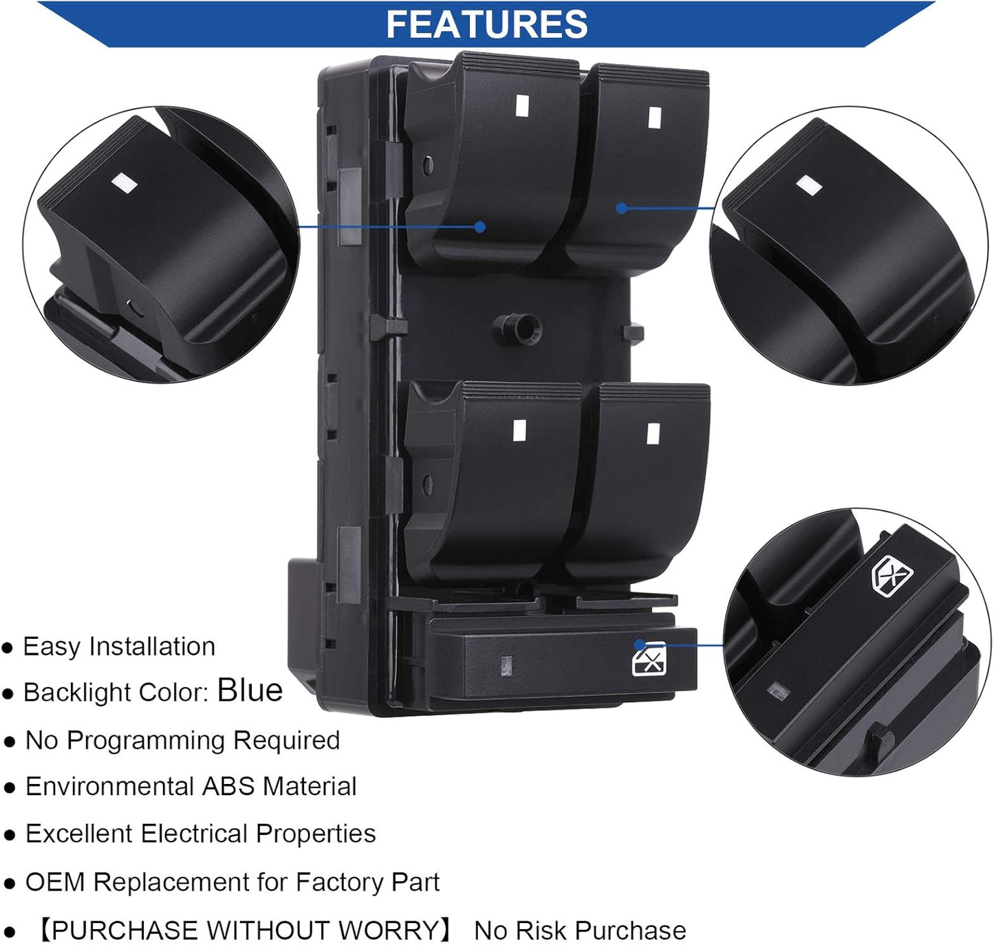 Driver Side Power Master Window Switch, — view 6