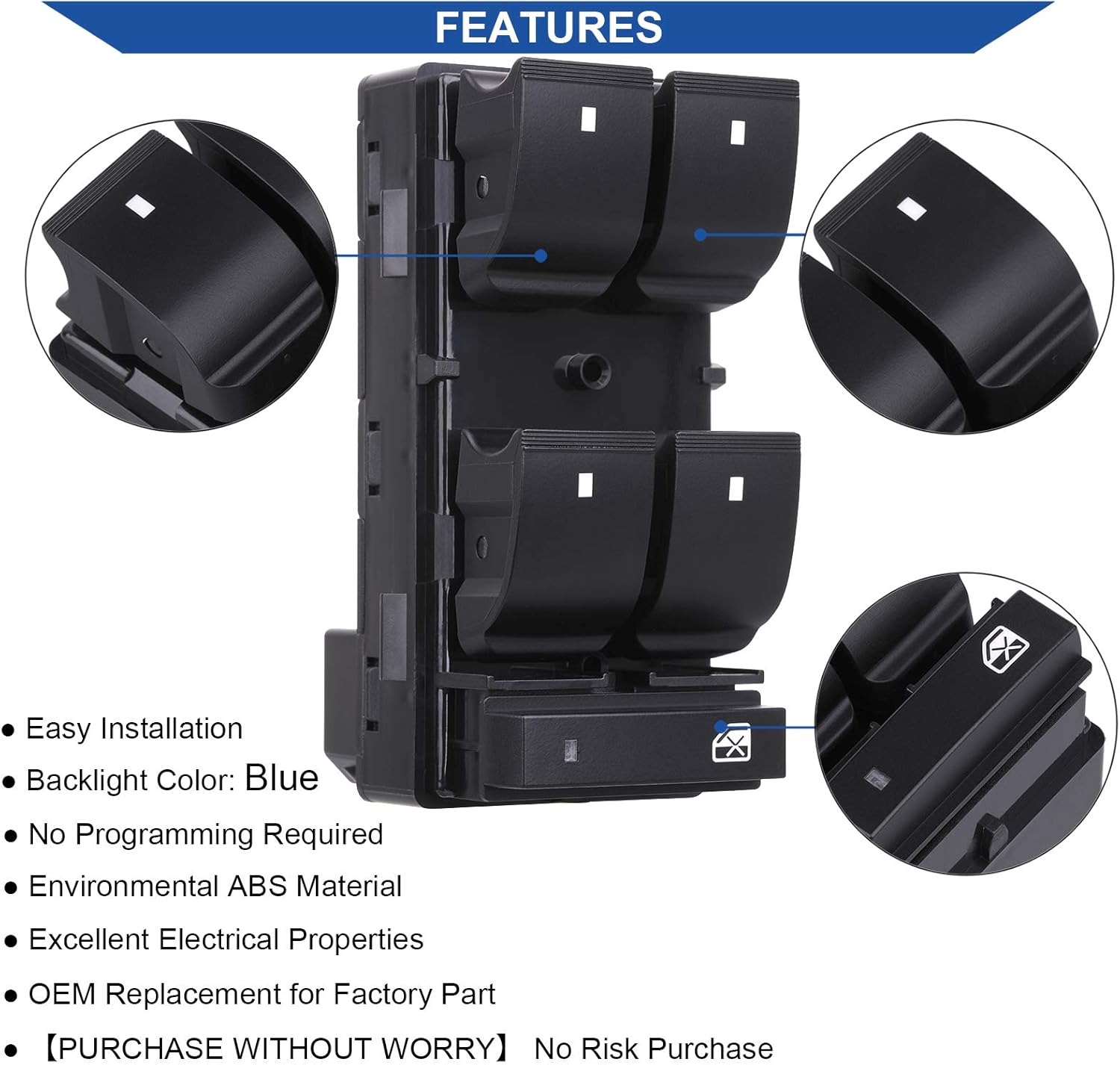 Driver Side Power Master Window Switch, — view 6